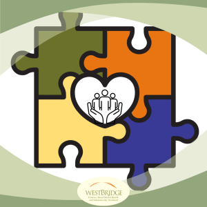Image of puzzle piece with family line drawing in middle