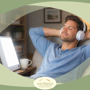 Man using a light box